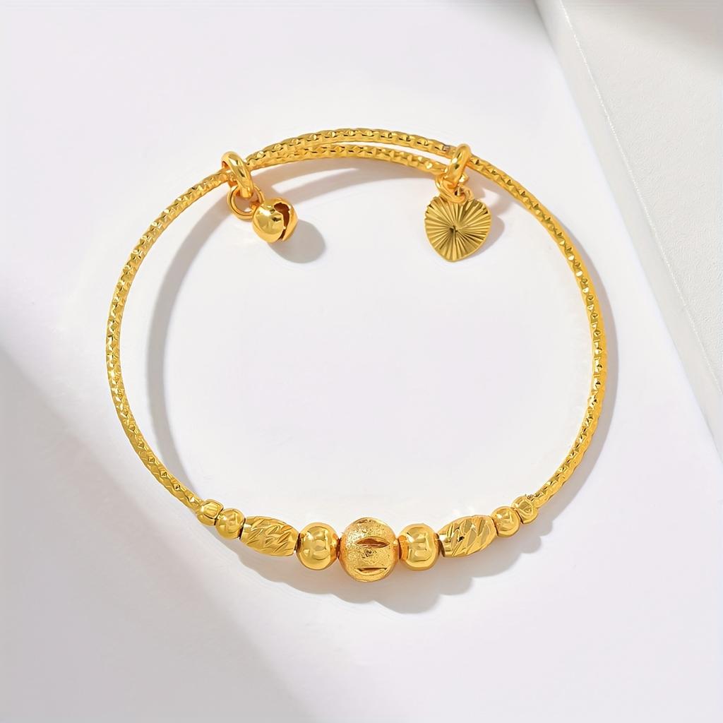 18K Gold-plated European and American fashion simple elegant commuter exquisite gold bracelet for women, adjustable sliding bracelet