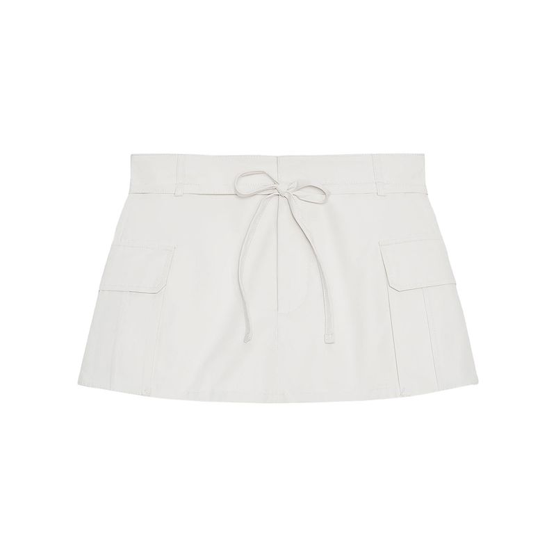Zaprha 2025 Summer New Neutral Style Bow Lace-up Simple and Versatile Cargo Short Culottes 4391504