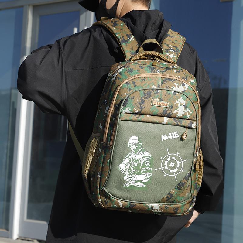 Camouflage chicken three bag primary school backpack camouflage school bag male 1-3-6 grade backpack bag