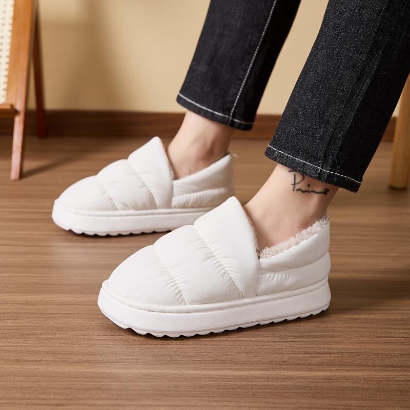 Cross-border foreign trade new spot wear thick-soled non-slip home cotton shoes rain cloth thickened plush thermal cotton slippers
