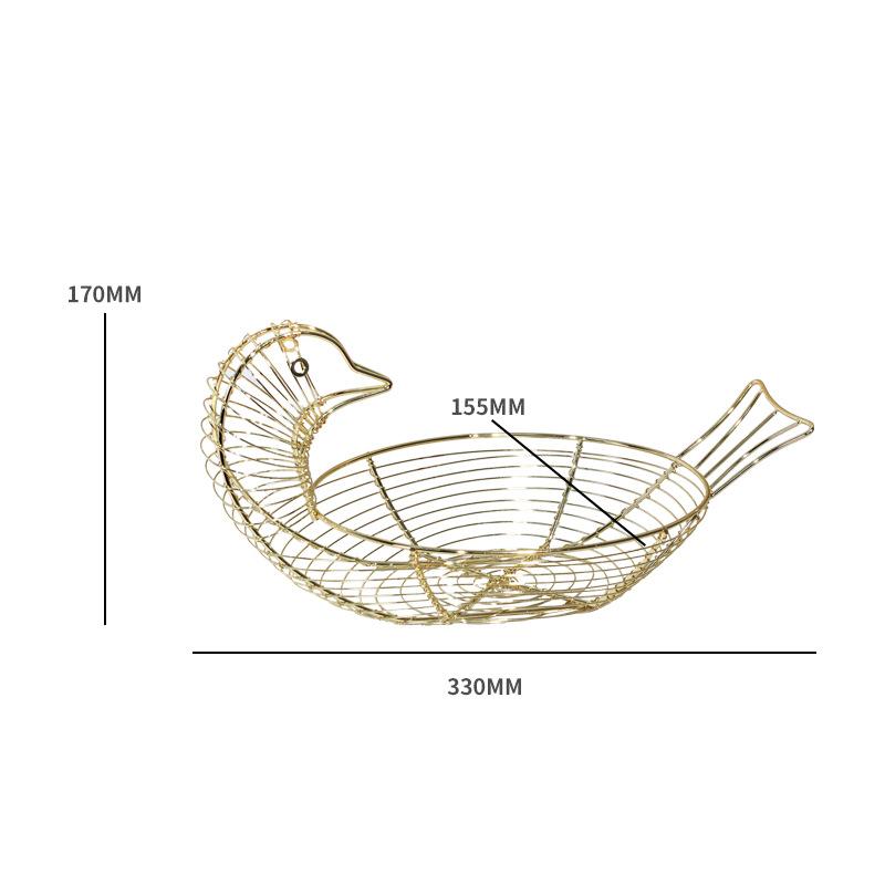 Metal Nordic Fruit Dish Living Room Fruit Basket Iron Candy Plate Storage Basket Egg Cage Storage Rack