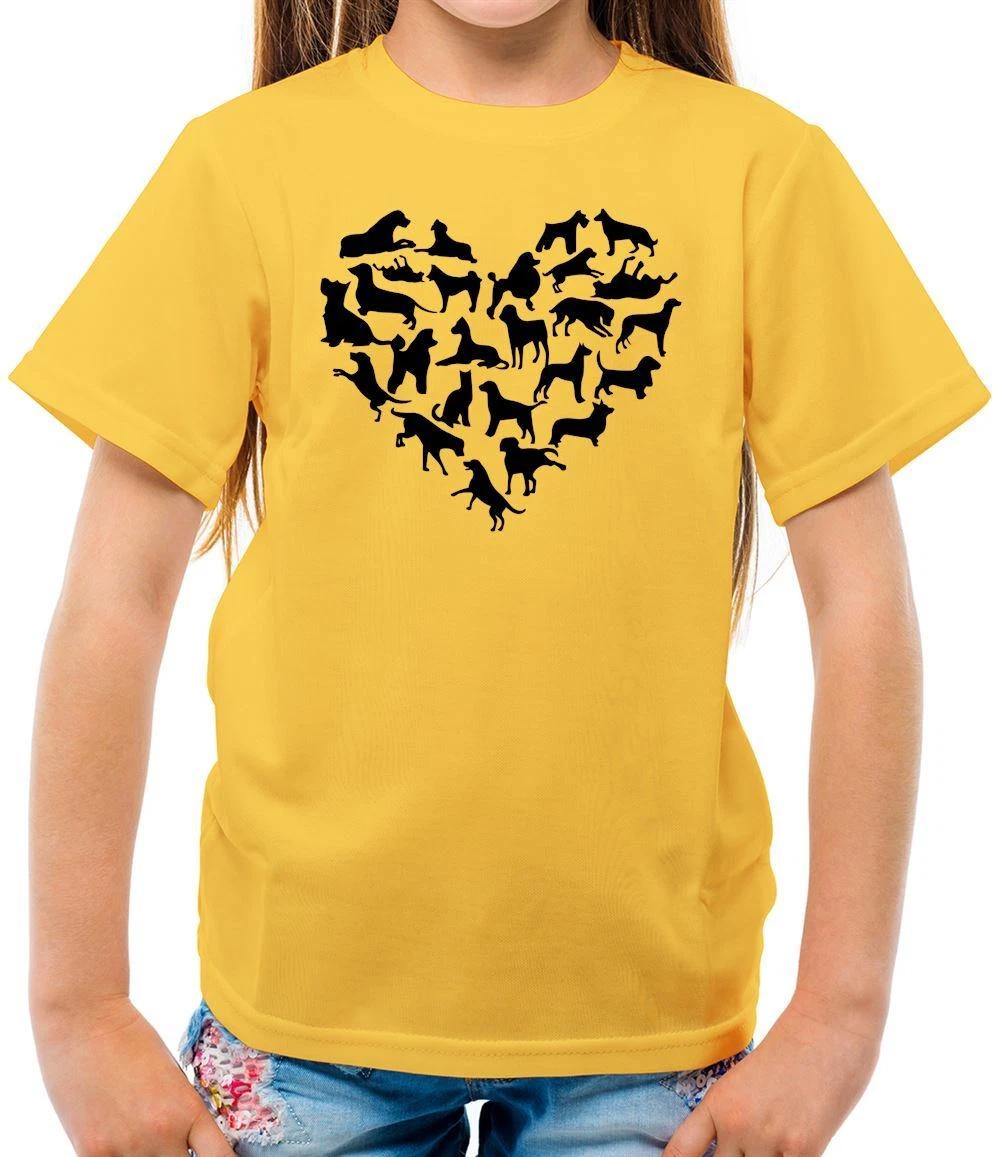 Love Heart Dogs - Kids T-Shirt - Dog Pet Pets Cute Breed Labrador Puppy 100