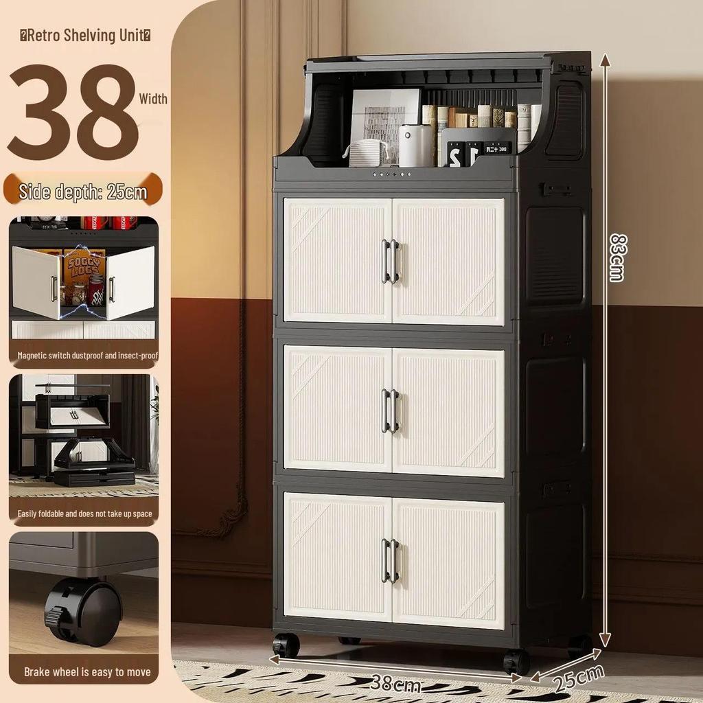 Foldable Multi-layer Storage Cabinet for Home: Ideal for Bedroom, Kitchen, or Bathroom