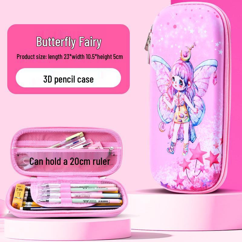 3D Cartoon Multifunctional Leather Pencil Case for Grades 1, 2, & 6 - Large Capacity for Boys & Girls