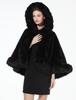 BEAUTELICATE Thick Fur Warm Faux Fur Cape for or Any Occasion Women's Shawl, Large, Winter, Hooded, Wedding, Party,