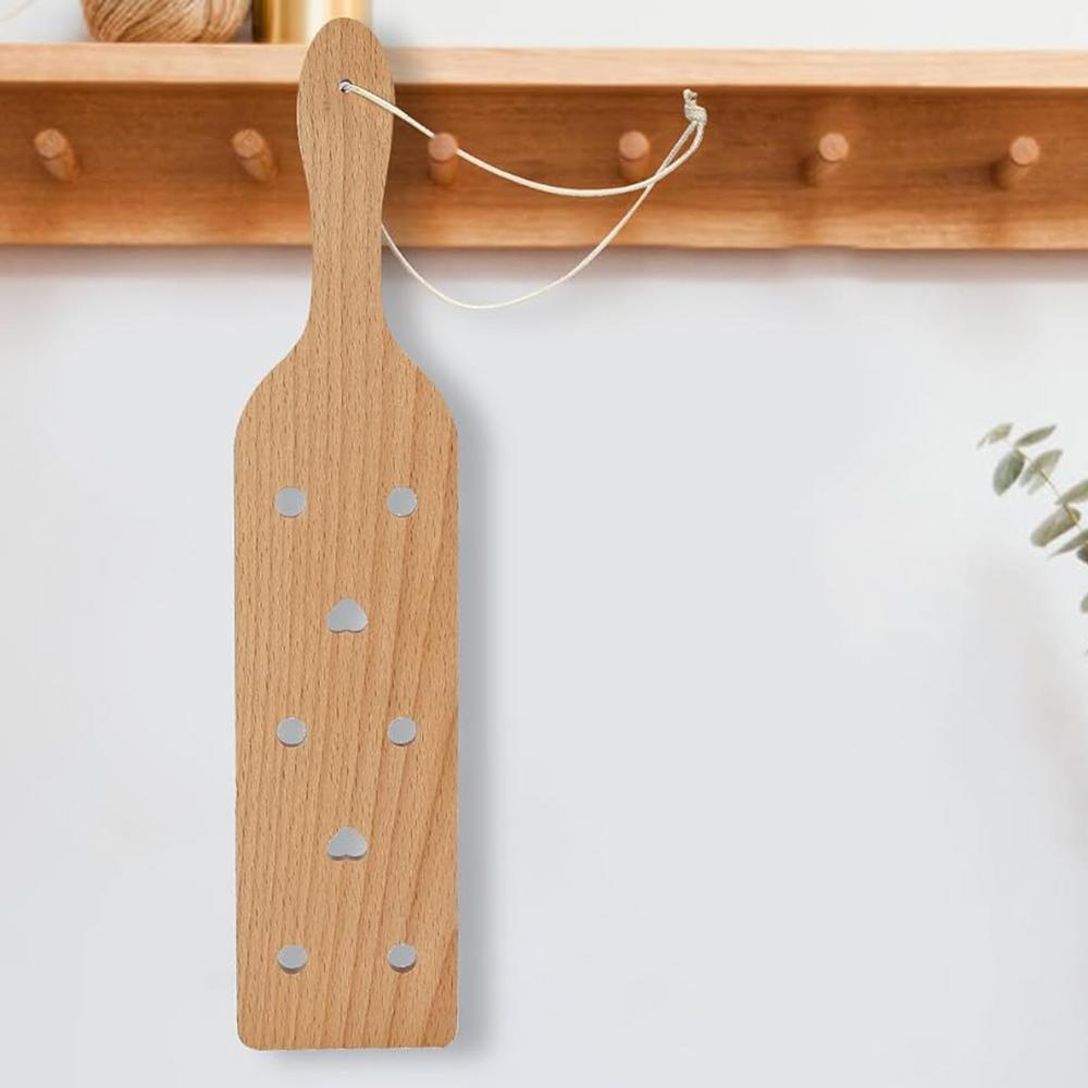 Wood Canoe Paddle Airflow Holes 13.3 Inch Boat Kayak Paddle Ergonomic Grip Wood Paddles Marine Tools Sturdy Shaft For Boating