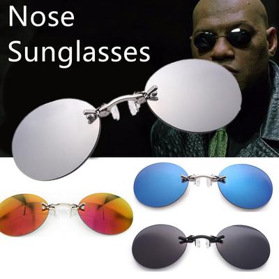 Occhiali da Naso Clip-On Matrix Morpheus Occhiali da Sole Rotondi Senza Montatura Clip-On Occhiali da Guida Vintage Uomo Occhiali da Vista UV400