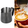 Multifunktionell Kaffekopp Mjölkskumningskanna Rostfritt Stål Latte Mugg med HandtagSvart 350ml