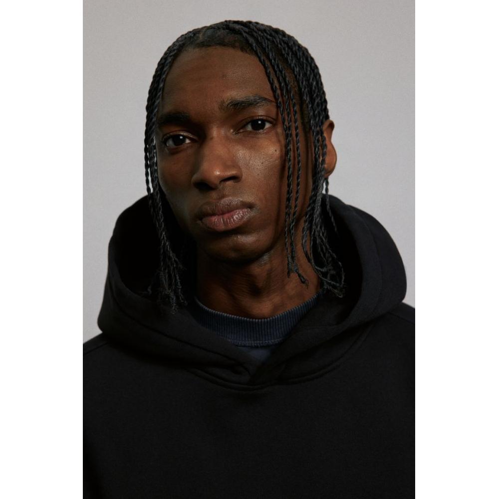 H M Printed Hoodie Loose Fit Black Raptor Ridge