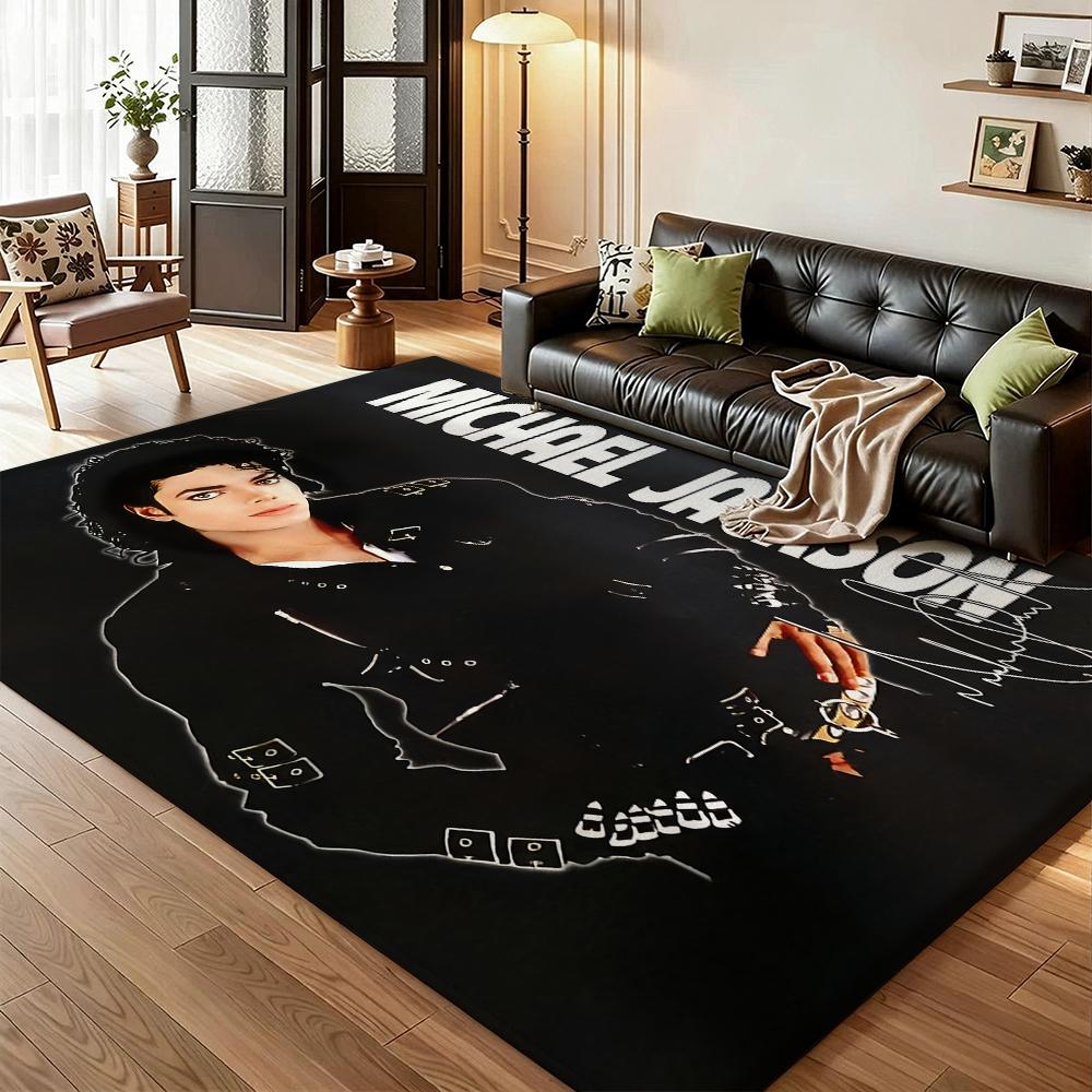Michael Jackson Portrait Signature Printed Rug Absorbent Nonslip Carpet For Hallway Balcony Study Home Party Decor Halloween Gift