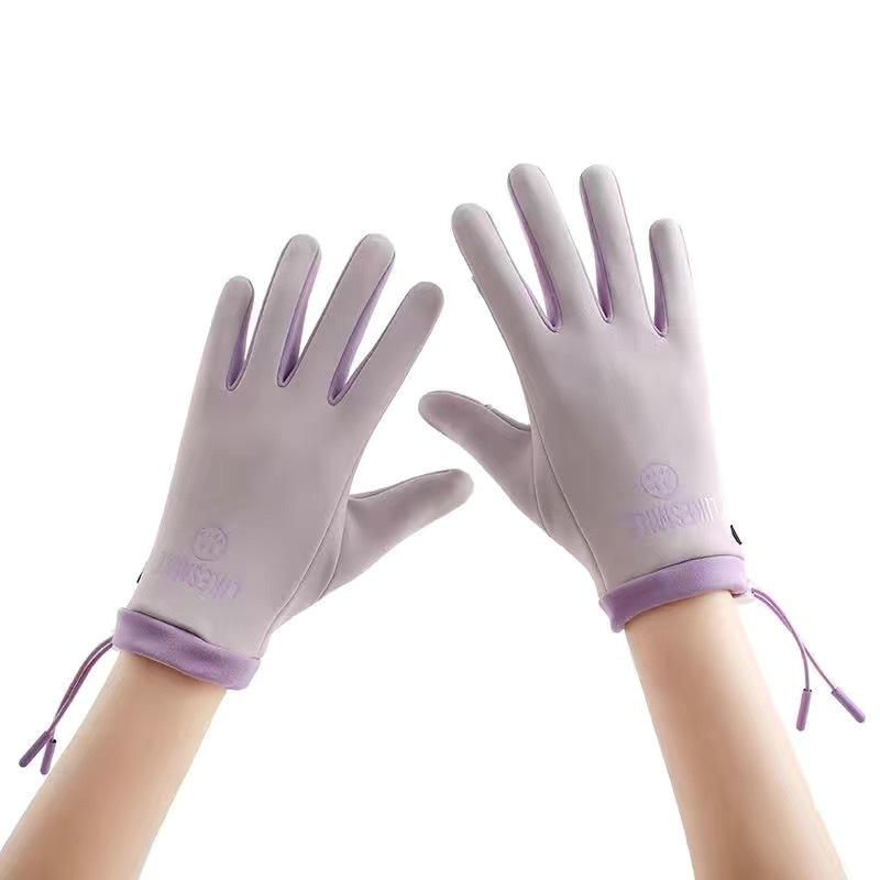 Warm Women's Winter Velvet Outdoor Sports Riding Driving Finger Leak Touch Screen Waterproof, Non-slip and Windproof Gloves