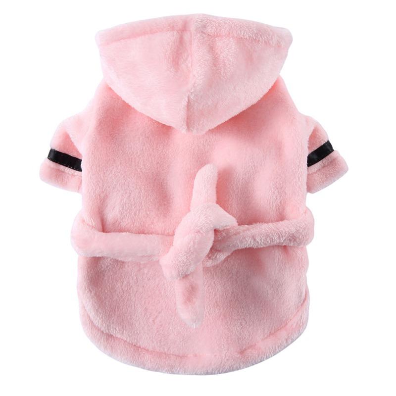

Soft Quick Drying Pet Bathrob Dog Pajama With Hood Cotton Hooded Bathrobe Super Absorbent Dog Bath Towel Pet Supplies M рожевий