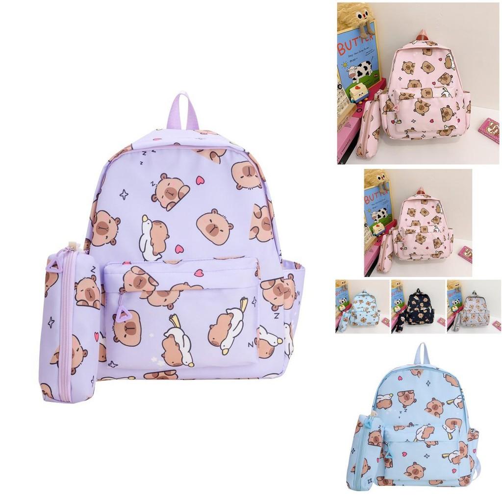 Fun And Functional Capybara Kids Backpack With Pencil Bag Great For School Adventures