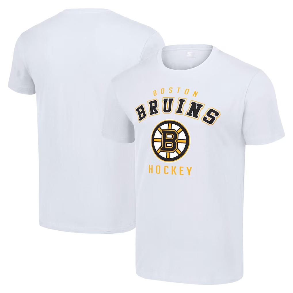 Boston Bruins Starter Team Logo Graphic TShirt Shortsleeved Summer Shirt Comfortable Breathable Retro Oversized Streetwear