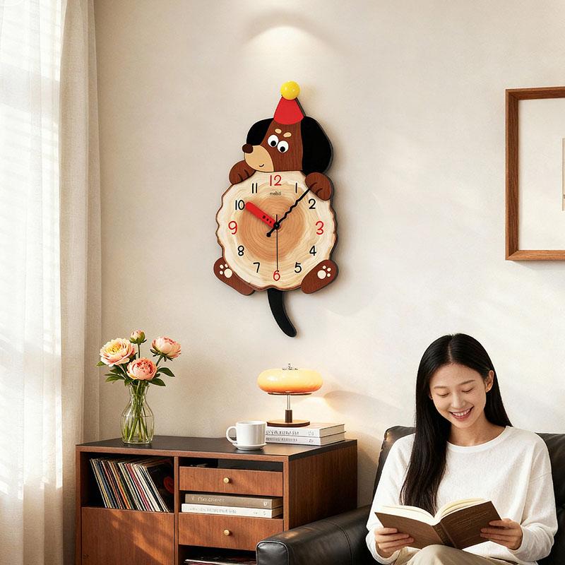 Creative Design Wall Clocks Wooden Interior Cute Modern Wall Clocks Cartoon Living Room Orologio Da Parete Ornaments Home Decor