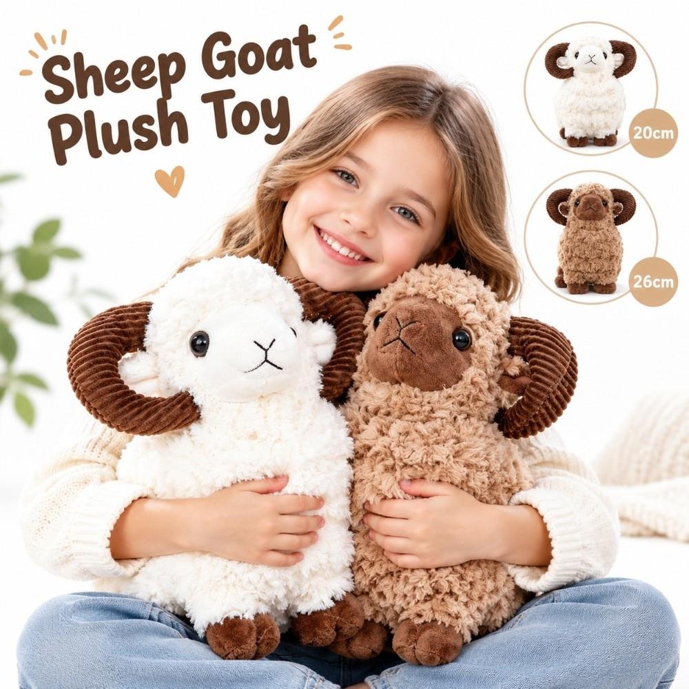 Soft Plush Sheep Plush Toy Fluffy Fur Lamb Plush Doll Gifts Year of the Sheep Mascot Birthday