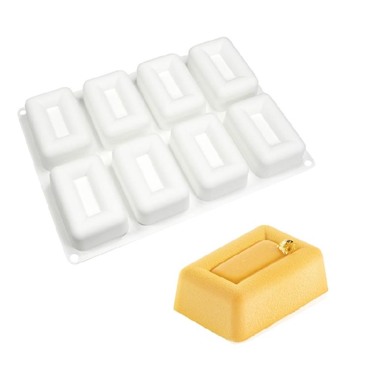 Mousse-Kuchen-Dekorationsformen Silikonformen Ovale Quadratische Schokoladenformen Feiertags-Dessert-Kuchenbackwerkzeug Antihaftbeschichtet