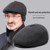 Men's Autumn/Winter Thick Duckbill Cap with Ear Protection - Middle-Aged and Senior Outdoor Cotton Hat