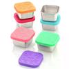 1/2Pcs Stainless Steel Salad Box Snack Seasoning Container With Silicone Lids Leakproof Stackable Dressing Food Storage Box