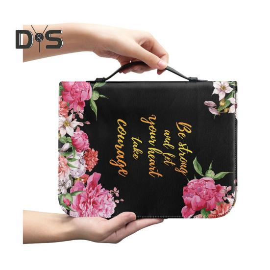 

Сумка для переноски Библии с ручкой, застежкой-молнией, износостойкая, водонепроницаемая, портативная, с принтом, защитный чехол для Библии XL H