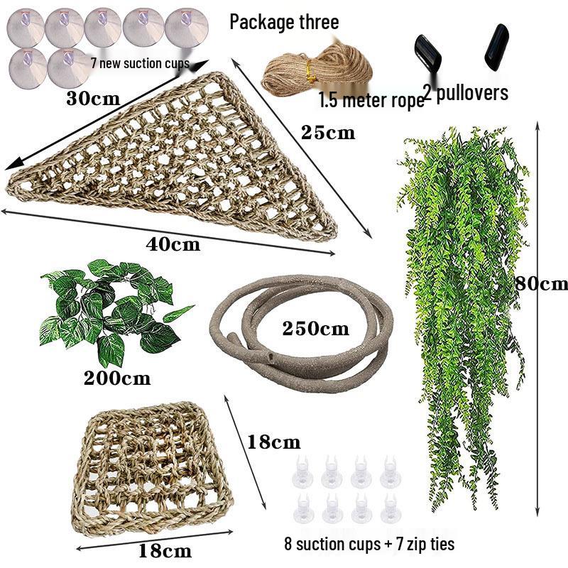 Reptile Hammock & Climbing Vine for Terrariums: Ideal for Geckos, Bearded Dragons, and Lizards - Artificial Plant Decoration