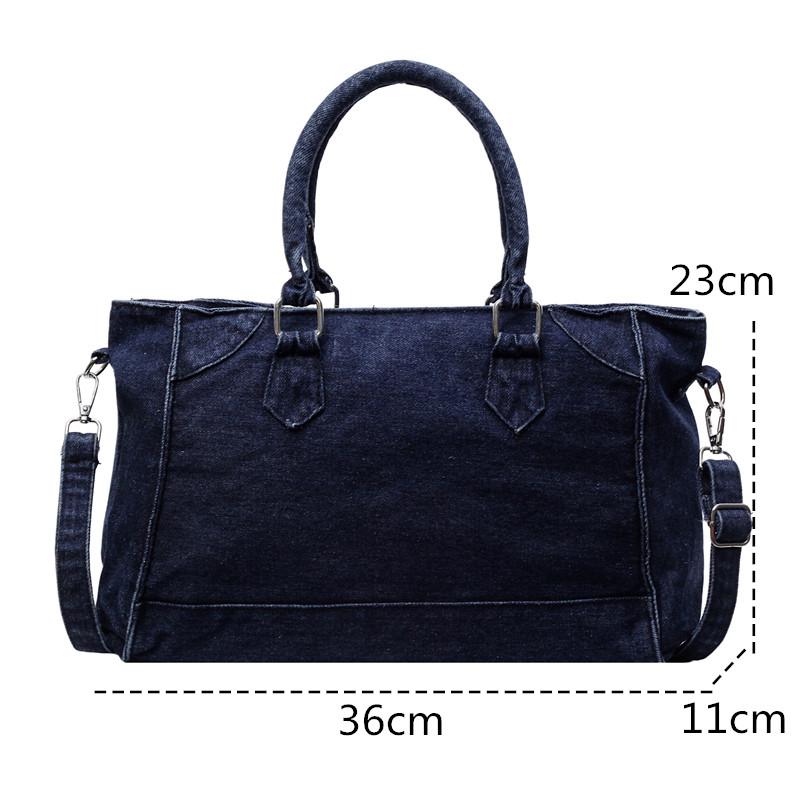 Large Capacity Denim Cotton Shoulder Crossbody Bag Fashion Designer Handbag Ladies Tote Bags Luxury Women Durable Purses Sac