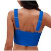 Stilvolles Badeshirt Saisonale Wassersportbekleidung Einfarbiges kurzes Oberteil Verdrehte Vorderseite Atmungsaktives Gewebe für Damen