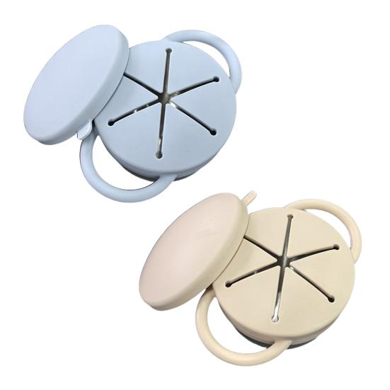 Silicone Snack Cup with Removable Food Catcher And Travel Lid 12 Oz Stainless Steel Spill-Proof Snack Container for Indoor Outdoor Adventures