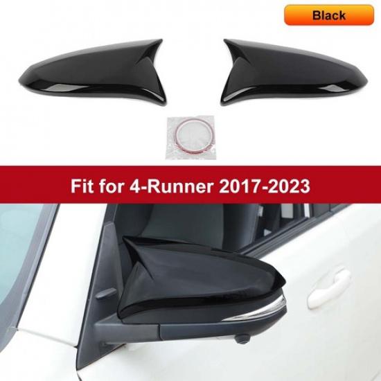 Gloss Black Horn Wing Style Door Mirrors Cover Trims for 4runner 14+ Accessories