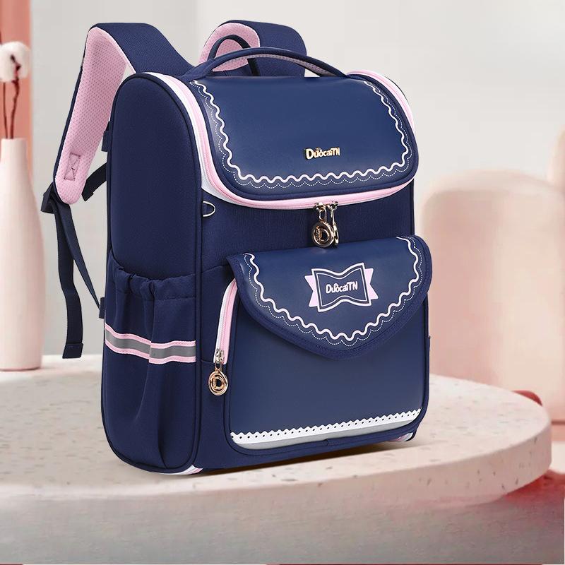 For Students In Grades 1 To 6, There Are Large-mouthed Backpacks for Boys and Large-capacity Double-shoulder Backpacks for Girls