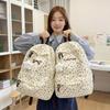 Korean Version Ins College Style Embroidery Floral Schoolbag Versatile Sweet Shoulder Large Capacity Campus Students Lightweight Schoolbag