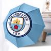 Manchester City, Parasol Automatyczny z Godłem, 8-żebrowa Konstrukcja, Przenośny Parasol, Odpowiedni dla Mężczyzn i Kobiet na Wszystkie Pory Roku, Idealny