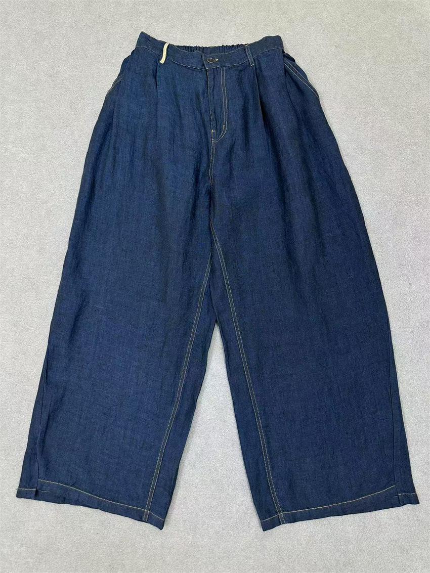 

Johnature Summer Solid Color Slacks Elastic Waist Straight Pants Elastic Waist Versatile Women Pants One Size