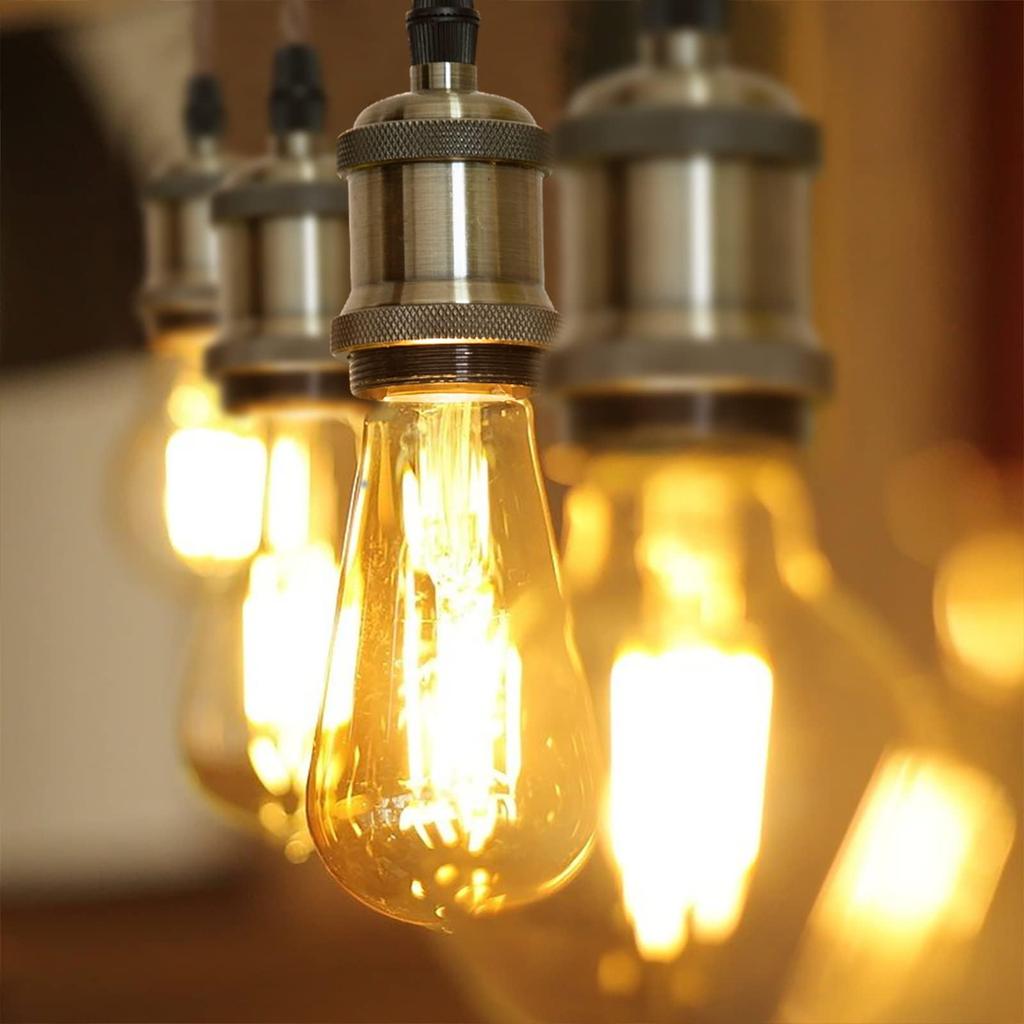 szbritelight Ceiling Light, 3-Bulb Socket Set, E26, Single-Light, Hanging Pendant Light, LED Compatible, Bare Bulb Compatible, Brass-Colored, 100cm