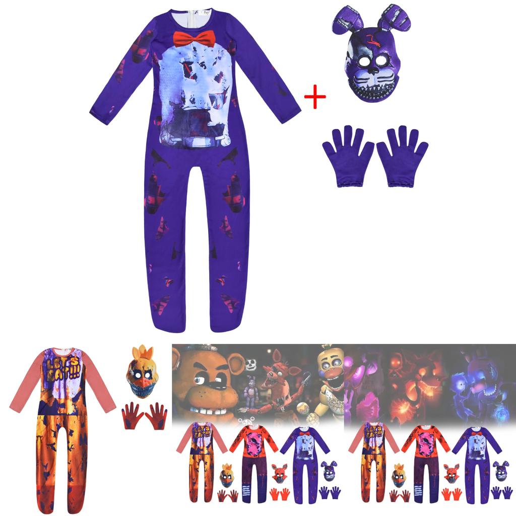 Costume Cosplay per Bambini Five Nights At Freddys in Tessuto di Poliestere per Feste