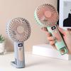 Mini USB Rechargeable Handheld Fan Digital Display 120 Speeds Stand or Handheld Compact Portable Personal Cooling Fan