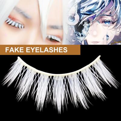 6ks Makeup Umělé řasy Měkké Pohodlné nošení Anime z chemických vláken Bílé umělé řasy pro maškarní