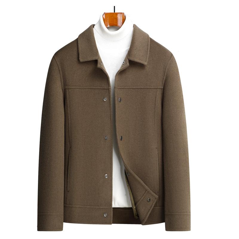 100% Woolen Jacket Spring and Autumn Hand-sewn Double-sided Woolen Jacket Fashion Youth Woolen Jacket