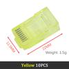 LIZAO 10PCS RJ45 Ethernet Cable Module Plug Network Connector Cat6 Color Cat5e Gold-plated Cable