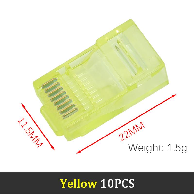 LIZAO 10PCS RJ45 Ethernet Cable Module Plug Network Connector Cat6 Color Cat5e Gold-plated Cable