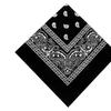 Trifong Bandana black handkerchief unisex bandana 100% cotton cotton cashew paisley men's black 55cm x 55cm KC-D