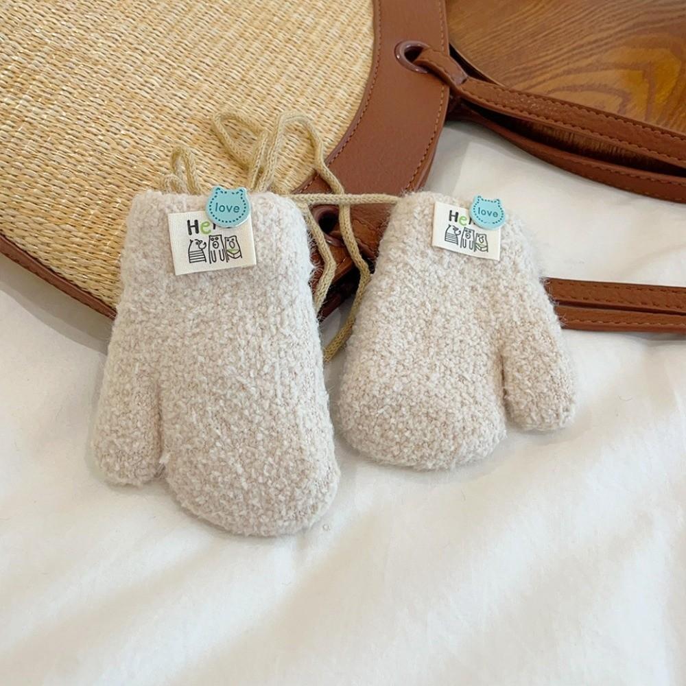0-3Y Baby Baby Plush Gloves Thick Plush Full Finger Gloves New Warm Snow Gloves  Autumn Winter