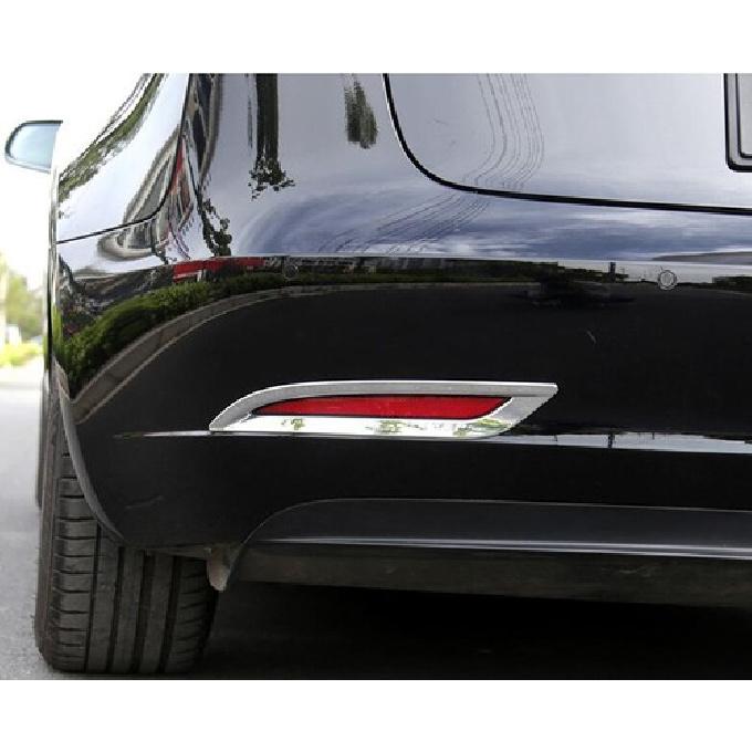 Chrome Back Foglamp Fog Light Lamp Cover Trim For Tesla Model 3 2018-2022