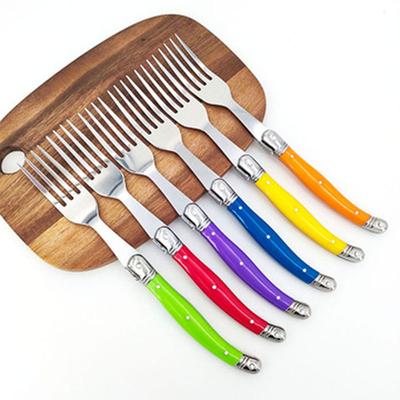 Jaswehome Set 6 Forchette da Bistecca in Acciaio Inossidabile Posate da Tavola Bar Ristorante Set Cucina Occidentale Posate da Cena Laguiole Forchetta da Tavola