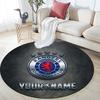 Custom Name Rangers FC Round Area Rug,Carpet Rug for Living Room Bedroom Sofa Playroom Decor,Non-slip Floor Mat