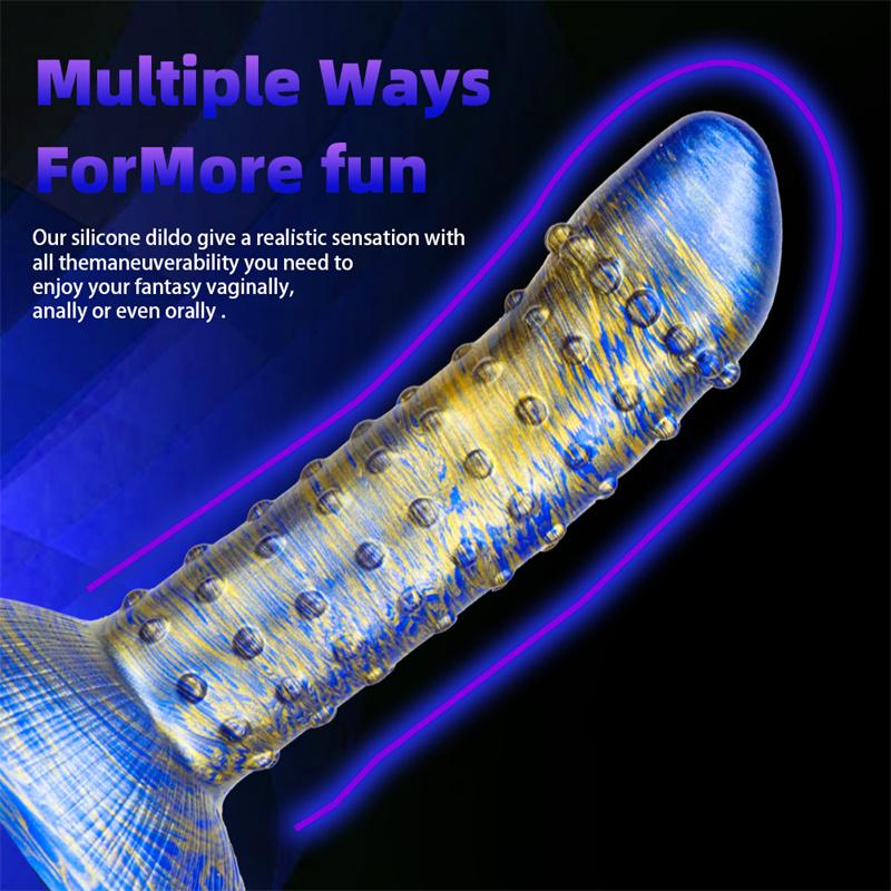 Female Soft Dildo Masturbator Oversized Alien Mixed Color Simulation Dildo Adult Supplies