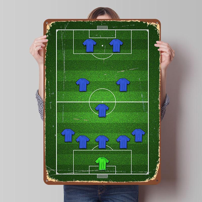 

Football Formation Printed Poster Customized Wall Art Retro Vintage Metal Tin Signs for Home Office Decor Room Decoration Gaming 7.9x11.8In(20x30cm)