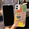 Graffiti cat illustration for iPhone 17 air cushion mobile phone case 16Pro transparent large hole 14/13 anti-drop 15