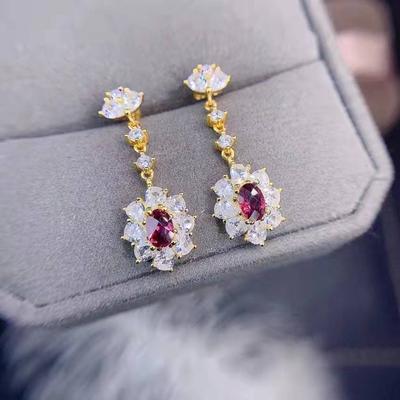 Masivní 14k zlato původu rubínové náušnice pro ženy jemné Aros Mujer Oreja 14k žluté zlato orecchini šperky drahokam rubínové náušnice