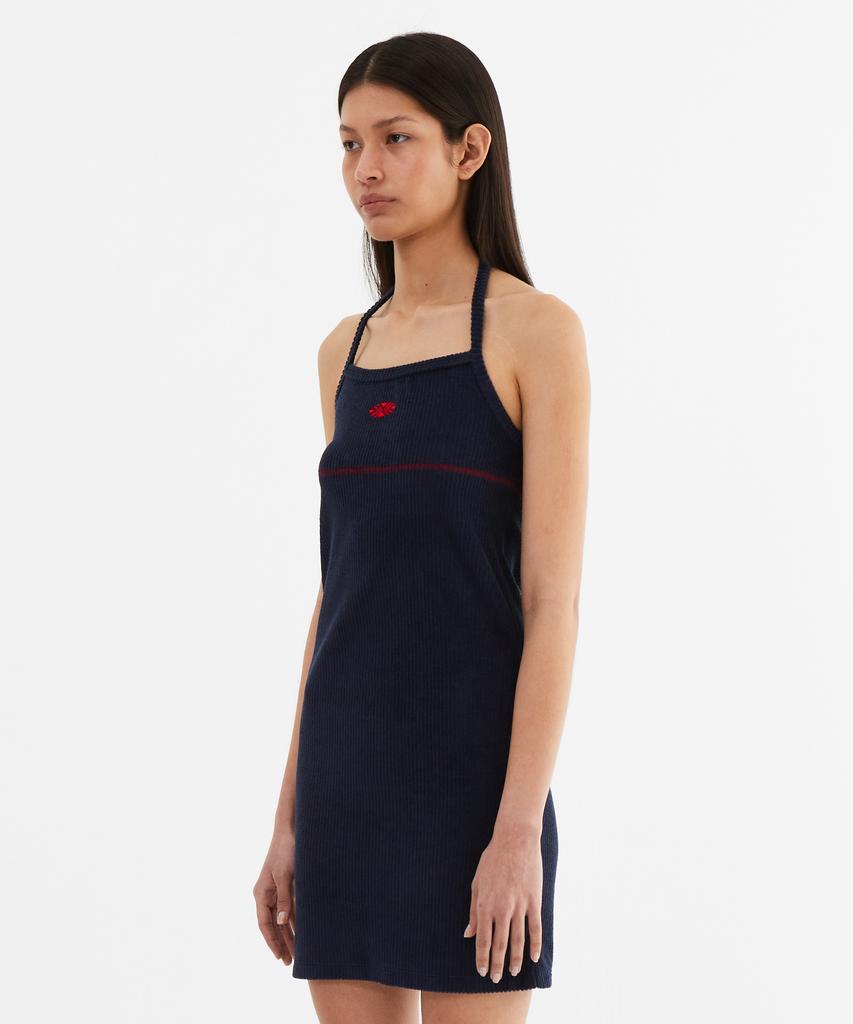 Minasu Slim Fit Halter Neck Terry Onepiece_Navy